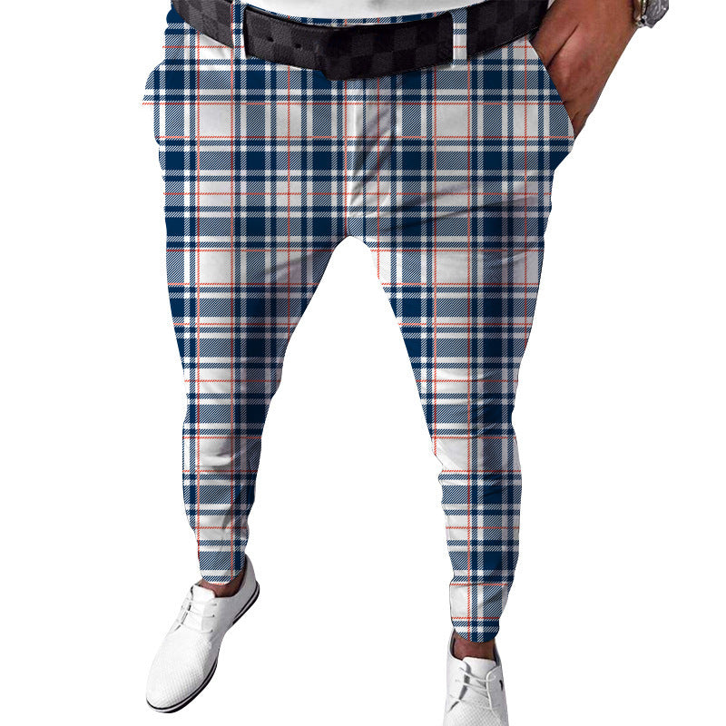 Men's Plaid Printed Casual Pants
