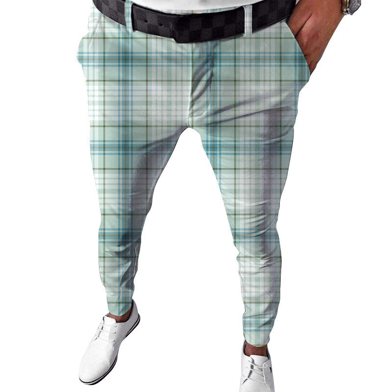 Men's Plaid Printed Casual Pants