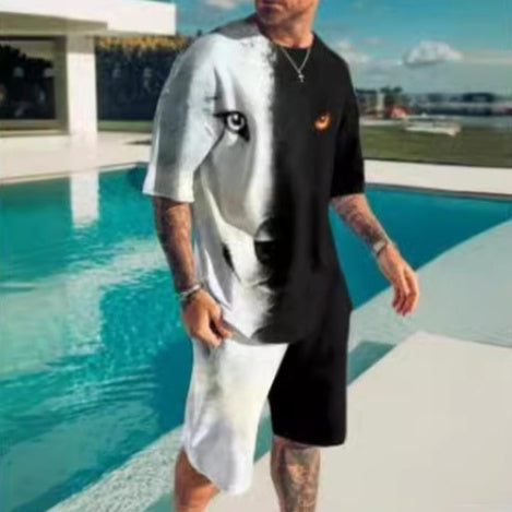 Short-sleeved Shorts Two-piece Sports And Leisure Men's Suit