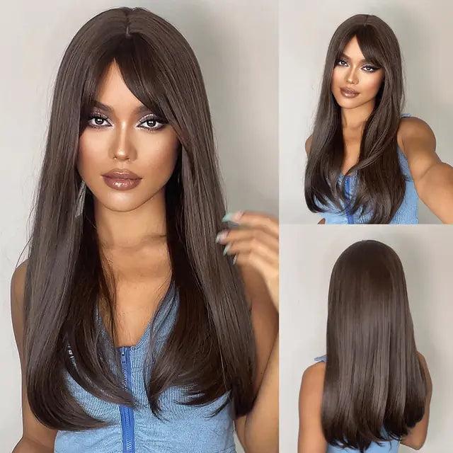 Eight Character Bangs Medium Length Fashionable Temperament Wig Headwear
