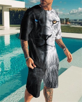 Short-sleeved Shorts Two-piece Sports And Leisure Men's Suit