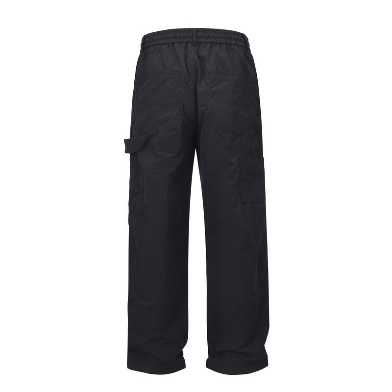 European And American High Street Three-dimensional Cutting Elastic Waist Tooling Paratrooper Pants