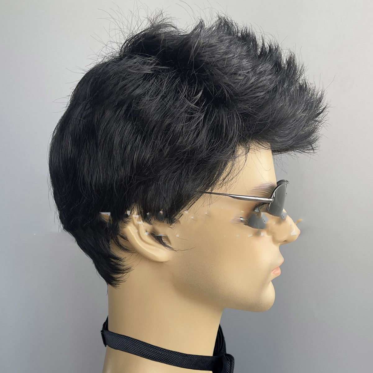 Men's Short Hair Wig Hood Chemical Fiber Mechanism