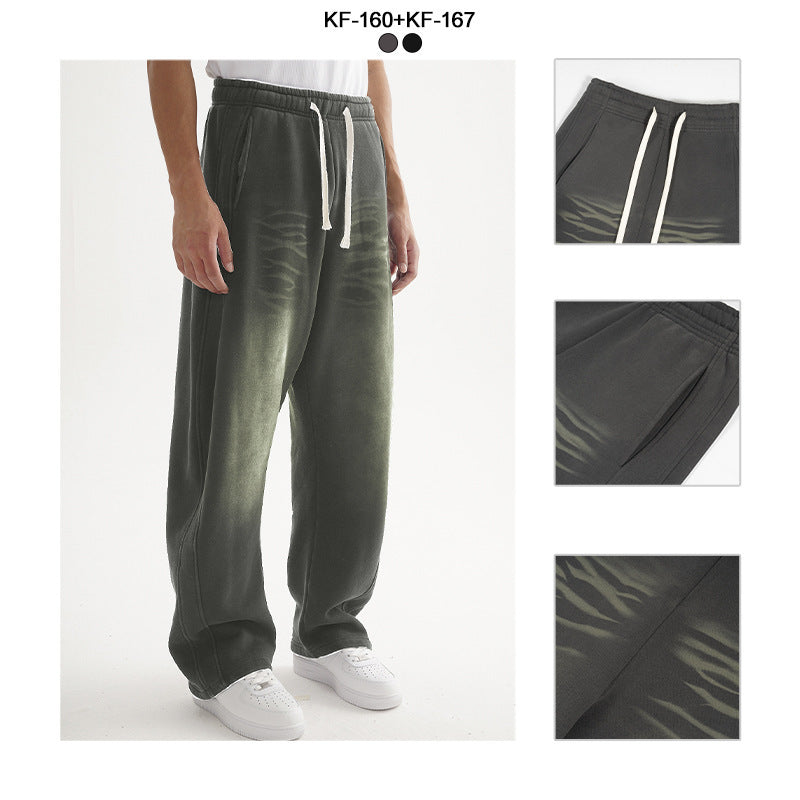 Men's Retro Distressed Machete Sweatpants Loose Casual Pants