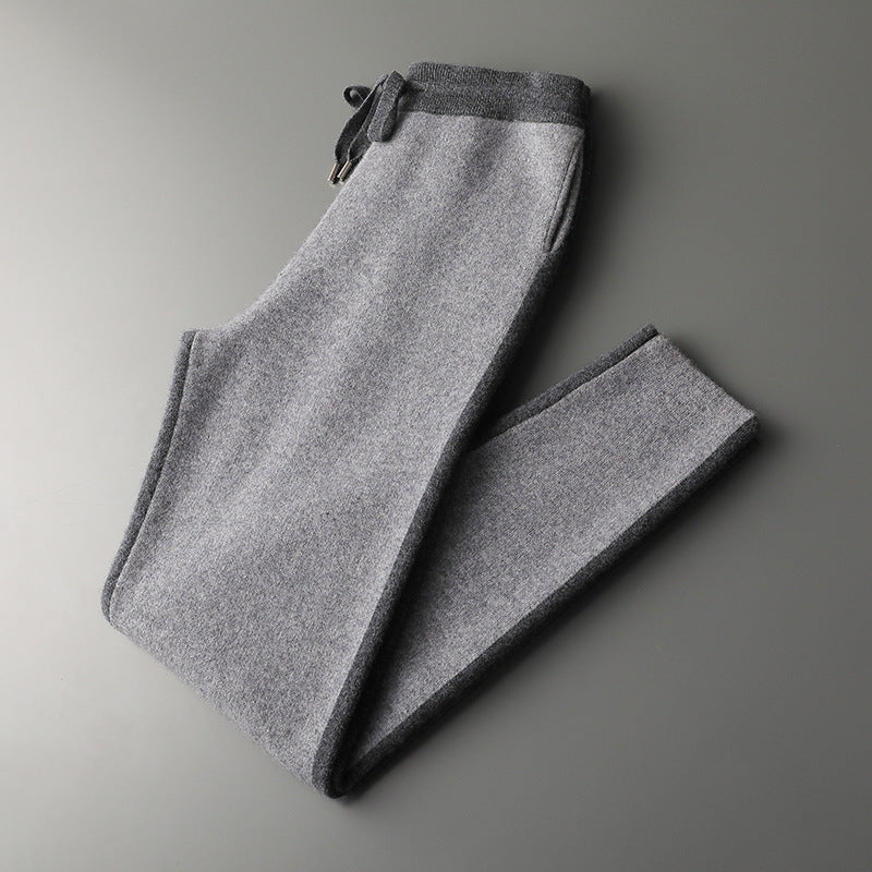 New Thickened Casual Sports Cashmere Men's Half Turtleneck Zipper Knitted Cardigan Suit