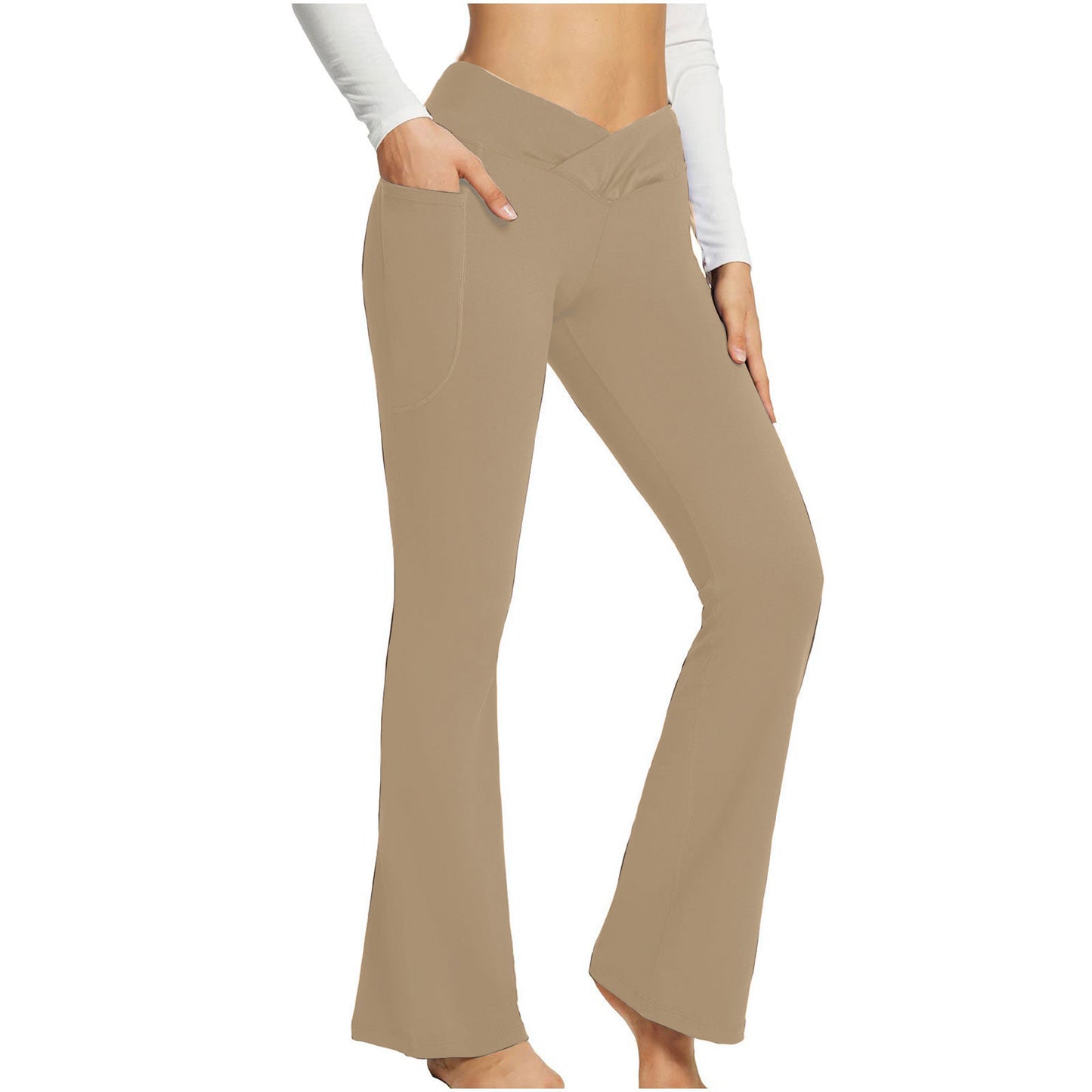 High Waist Slim Fit Wide Leg Yoga Pants Women