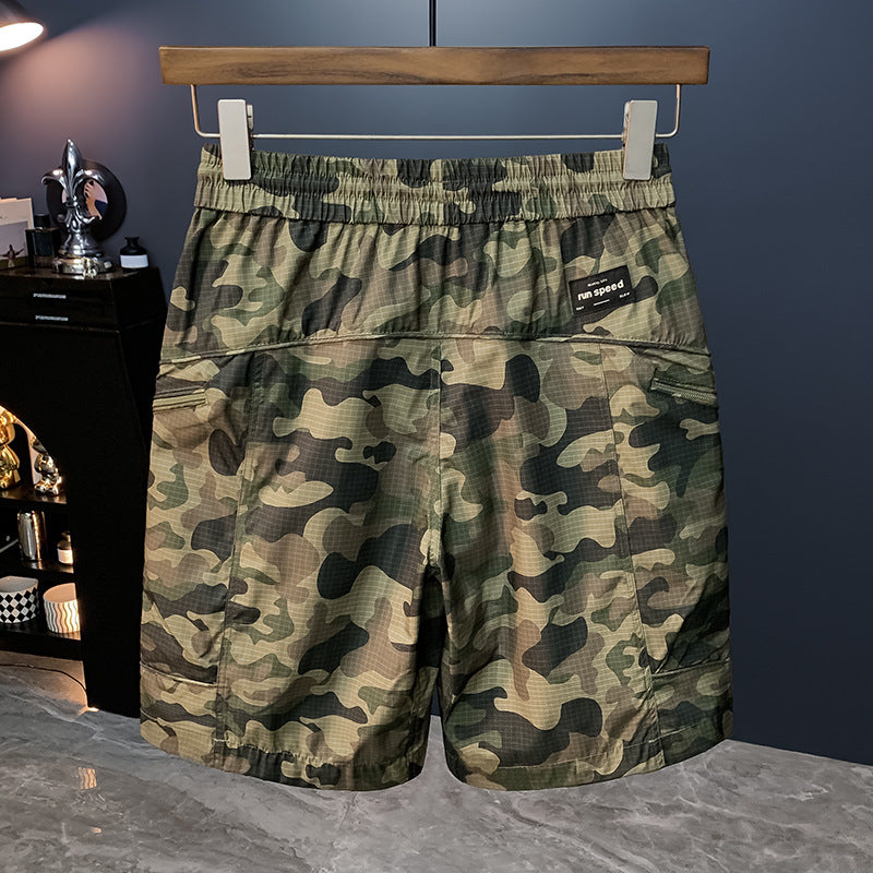 Camouflage Cargo Pants Men's Thin Shorts Quick-drying Loose Shorts