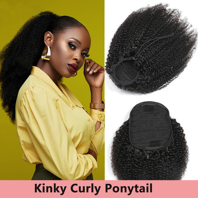 Wig Curly Fringe Head Curly Drawstring Ponytail