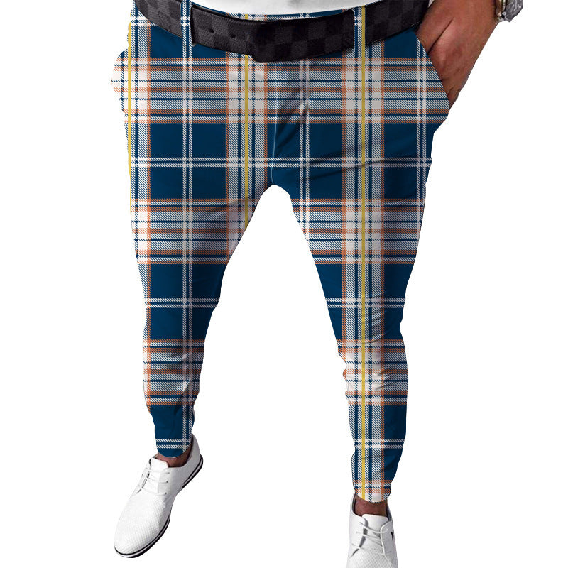 Men's Plaid Printed Casual Pants