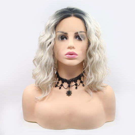 Granny Gray Bubble Noodles With Gradient Chemical Fiber Headgear