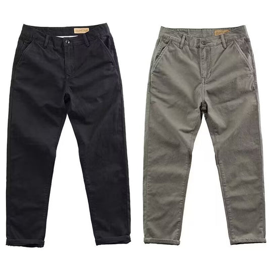 Micro Elastic High Density Casual Men's Slim Washed Trendy Pants