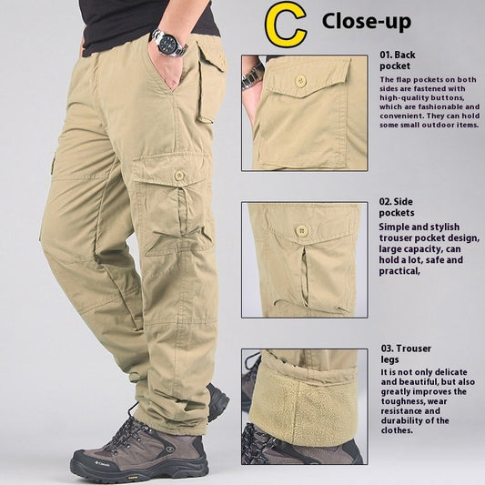 Warm With Velvet Thick Overalls Male