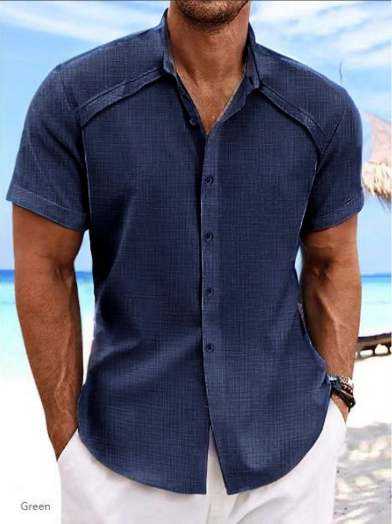 Hawaiian Casual Short Sleeve Solid Color