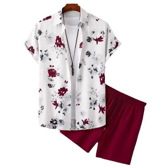 Men's Casual Fashion 3D Digital Printing Short Sleeve Shirt Outfit