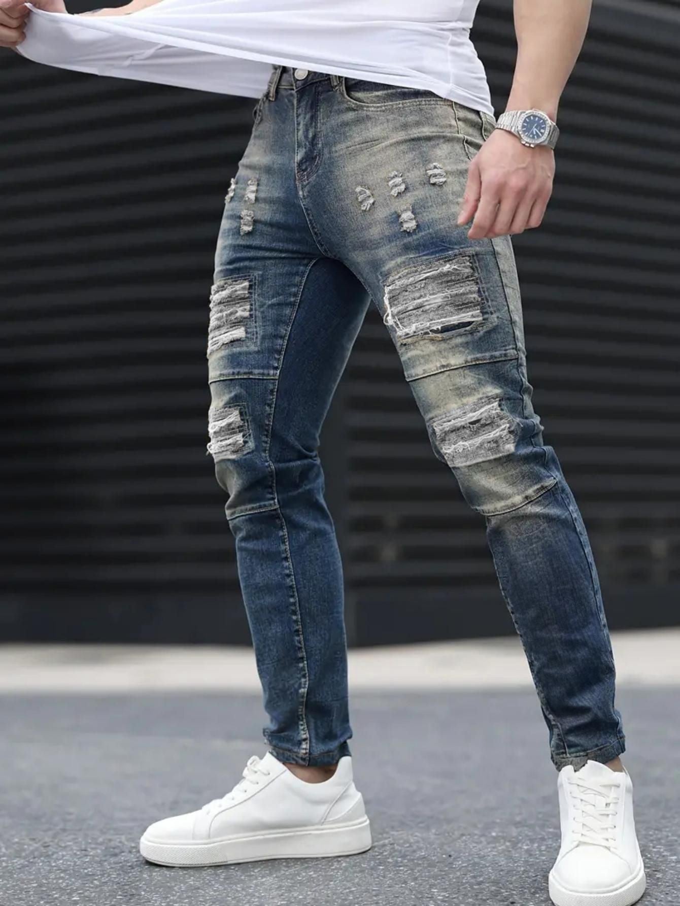 Men's Fashion Ripped Cool High Street Jeans