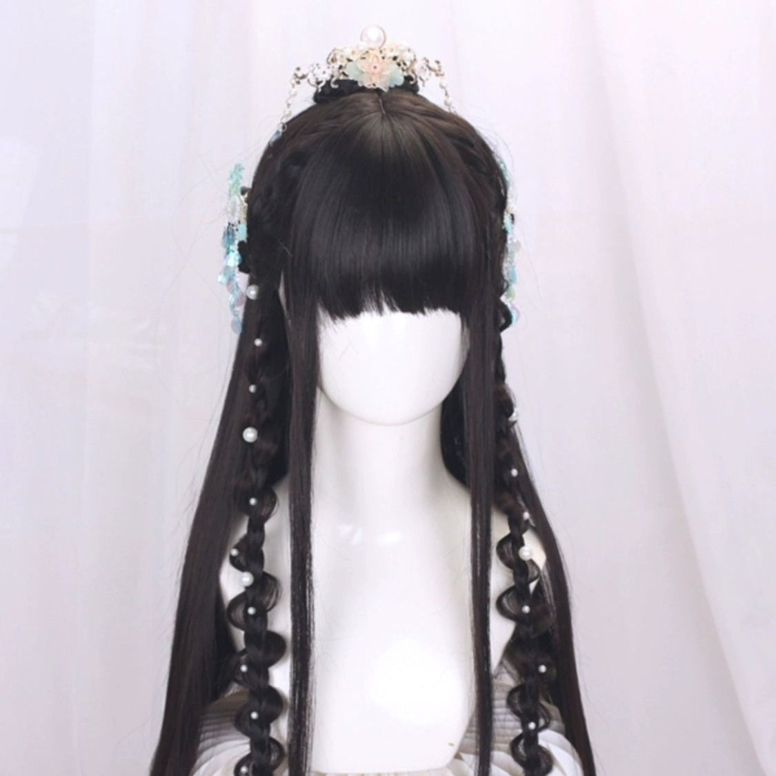 Hanfu Wig One-piece Cos Ancient Costume Style All-match Whole Top Full-head Wig