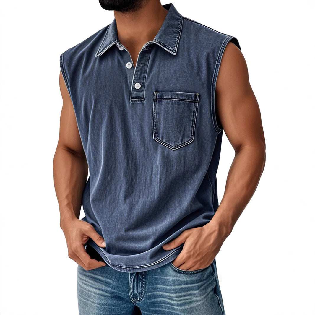 3D Digital Printing Men's Button Polo Shirt Short Sleeve