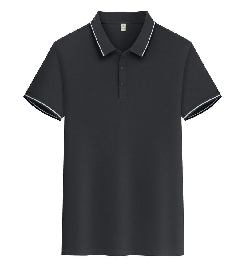 Pure Cotton Soft Polo Shirt Business Casual Lapels Short Sleeve