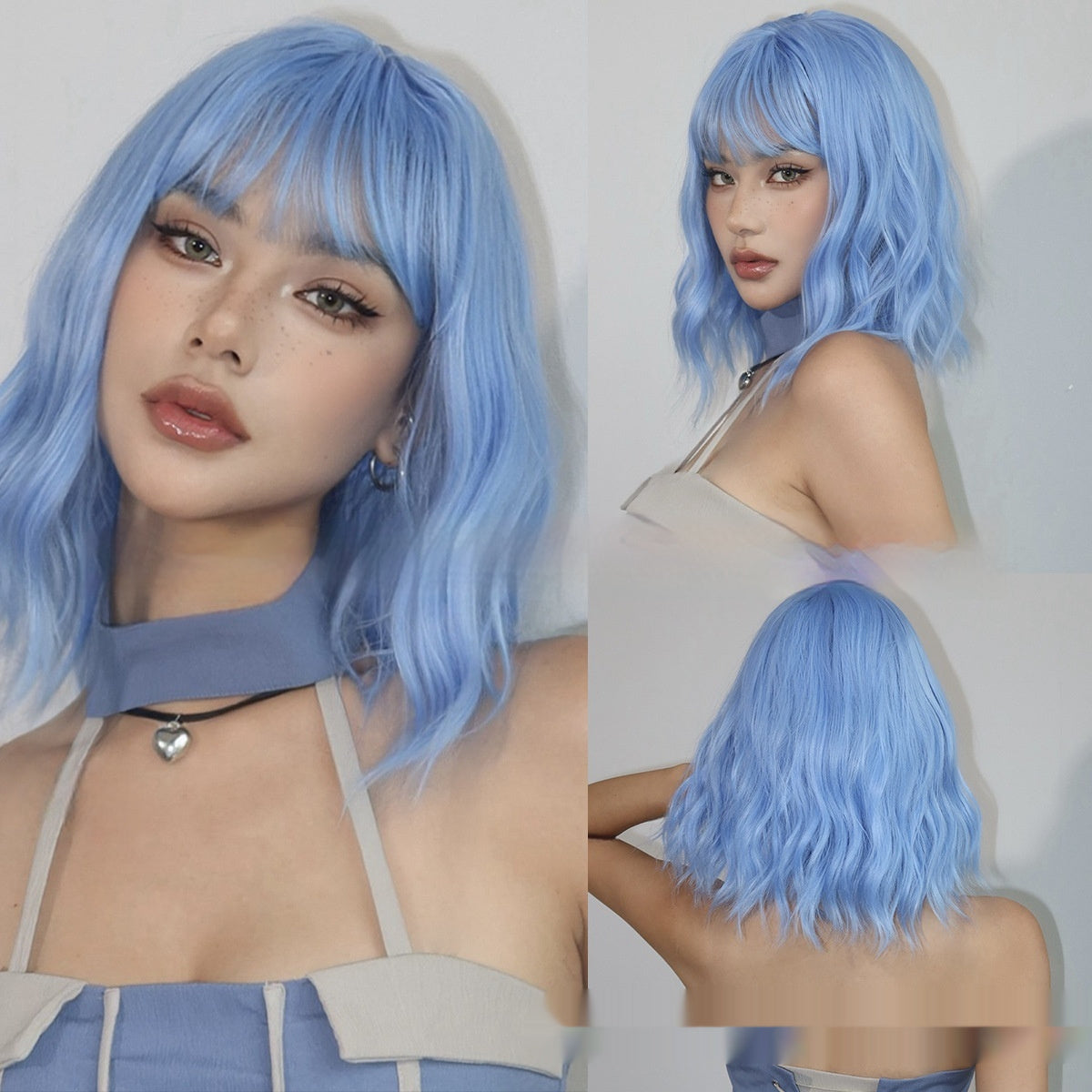 European And American Style Wig White Gold Color Short Curly Hair
