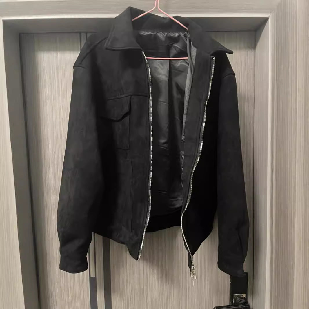 Thickened Zipper Big Pocket Jacket Coat