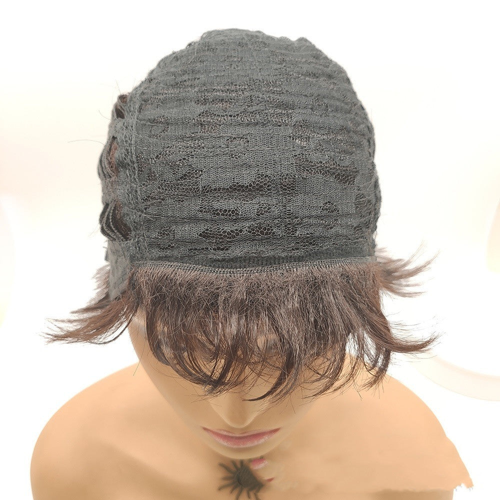 Men's Short Hair Wig Hood Chemical Fiber Mechanism