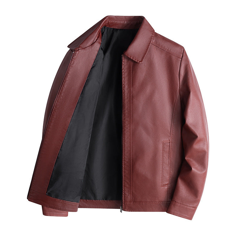 Men's Stand Collar Jacket Leather