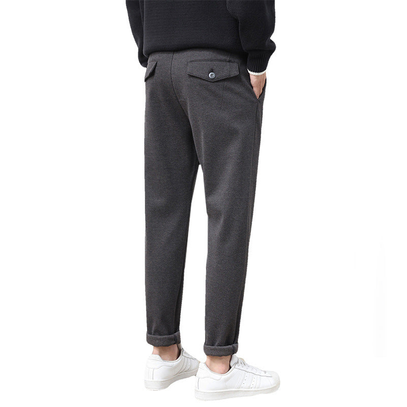 Men's Business Woolen Straight Casual Pants