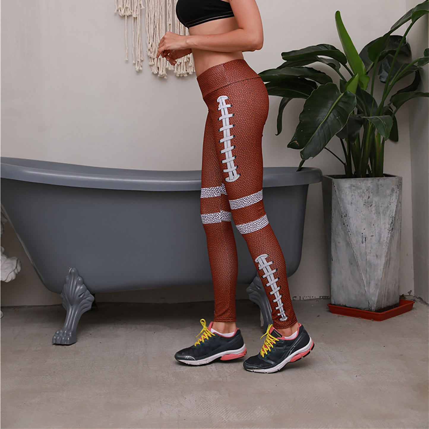 Digital Printing European And American Rugby Baseball Yoga Pants