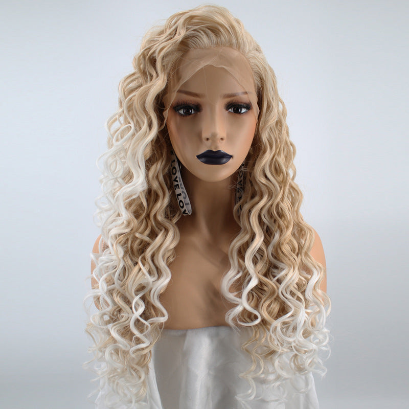 Female Small Volume Chemical Fiber Hair Front Lace Wig Headgear