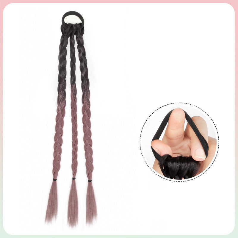 Women's Ponytail Sweet And Cool Hair Ring Wig Boxing Braids