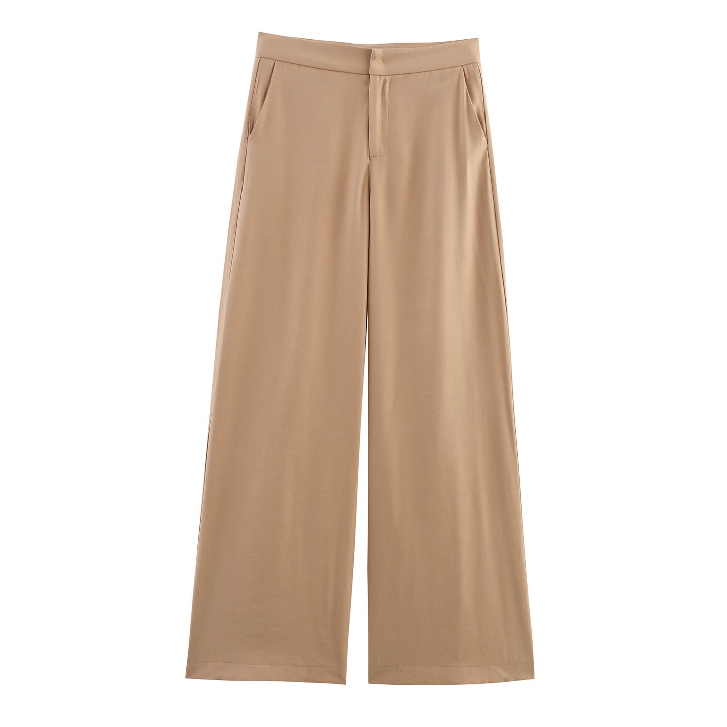 With Belt Padded Shoulder Casual Suit Jacket Wide Leg Pants Suit