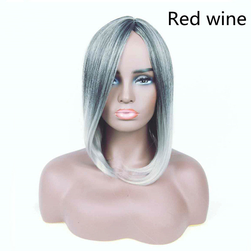 Female Long Straight Hair Gradient High Temperature Chemical Fiber Headgear