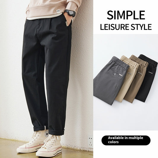 Loose, Simple And All-matching Khaki Tooling Straight-leg Trousers