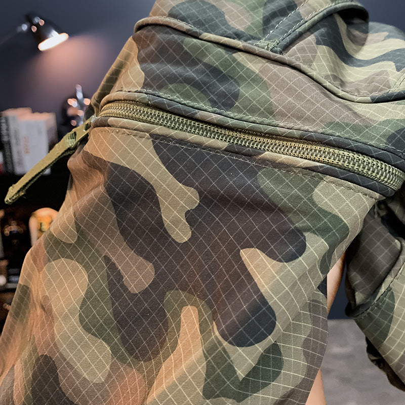 Camouflage Cargo Pants Men's Thin Shorts Quick-drying Loose Shorts