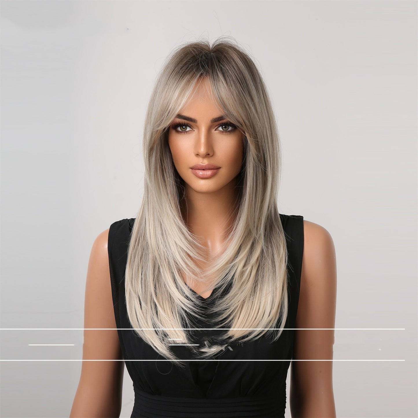 Eight Character Bangs Medium Length Fashionable Temperament Wig Headwear