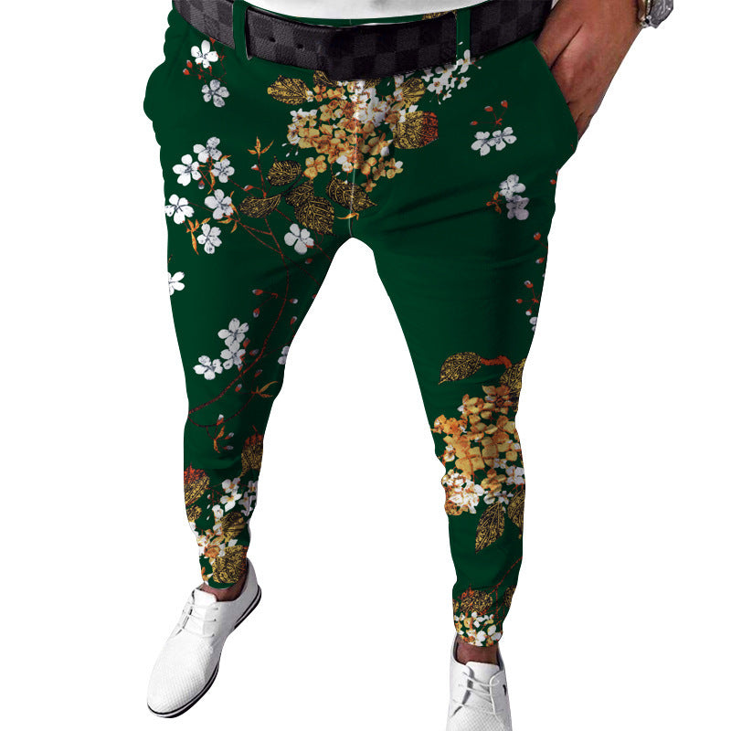 Men's Plaid Printed Casual Pants