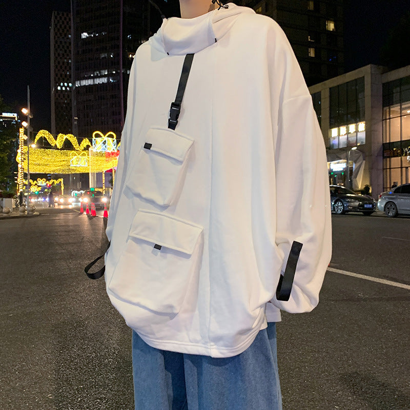 Men's Sweater Multi-pocket Workwear Loose Pullover Coat