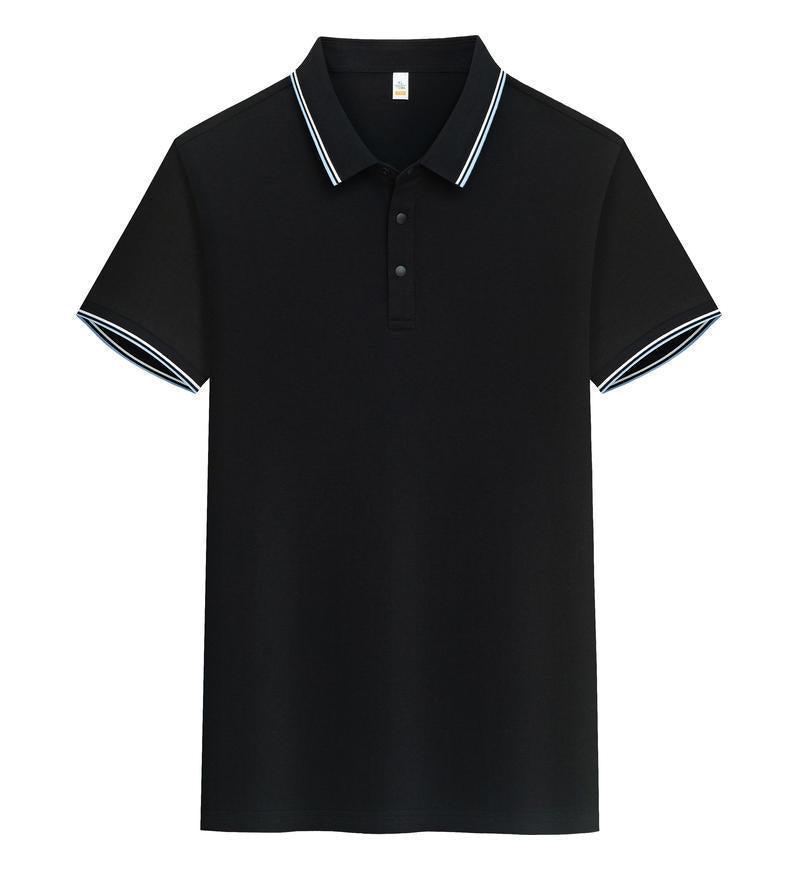 Pure Cotton Soft Polo Shirt Business Casual Lapels Short Sleeve