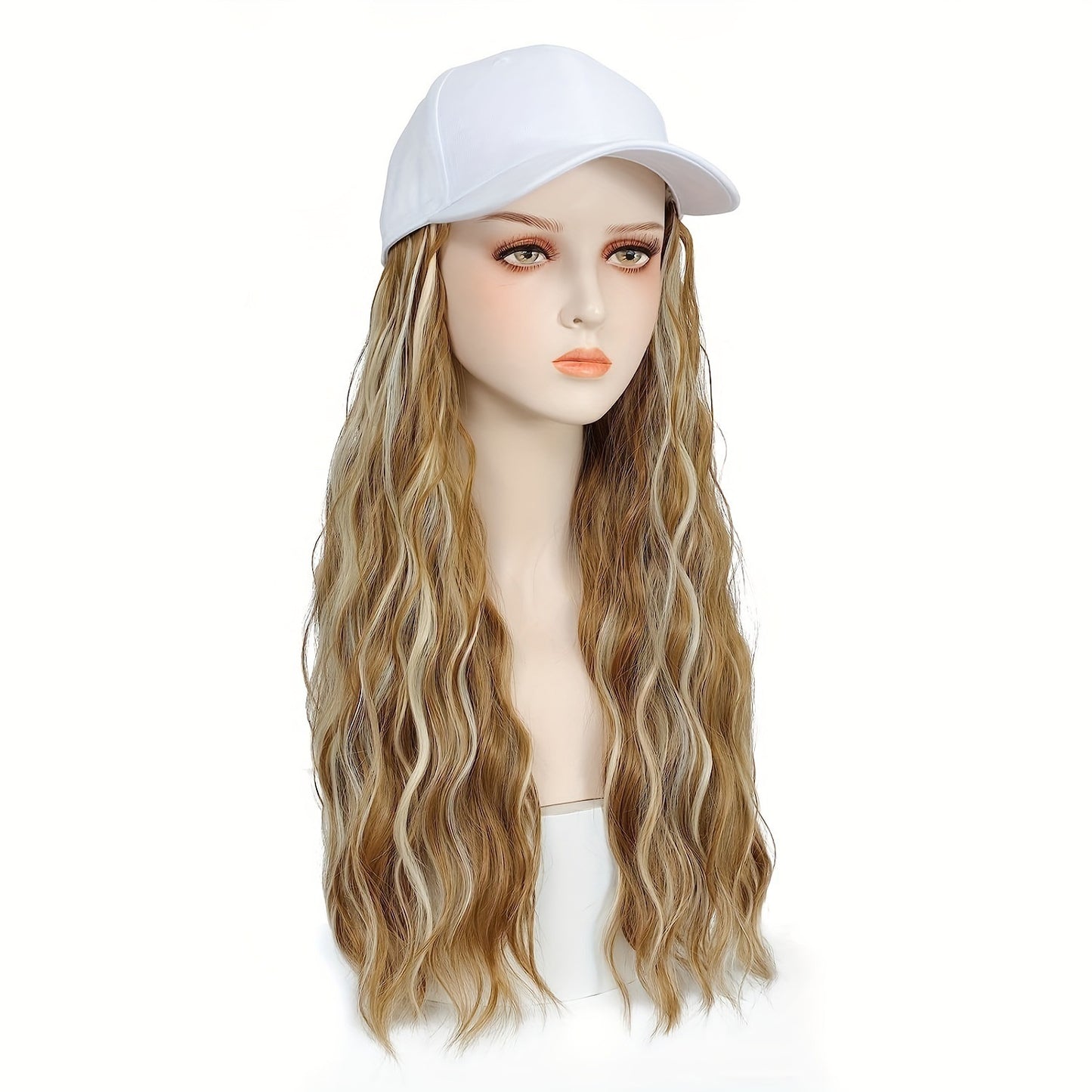 Hat One-piece Women's Big Wave Long-rolled Chemical Fiber Wig