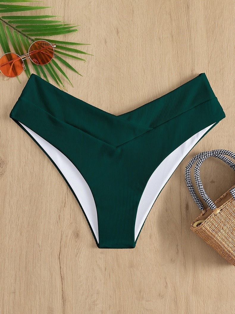 Solid Color Multicolor Pleating Personalized Swimming Trunks