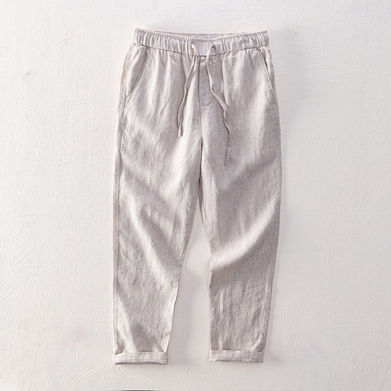 Linen Breathable Straight Trousers Men's Clothing