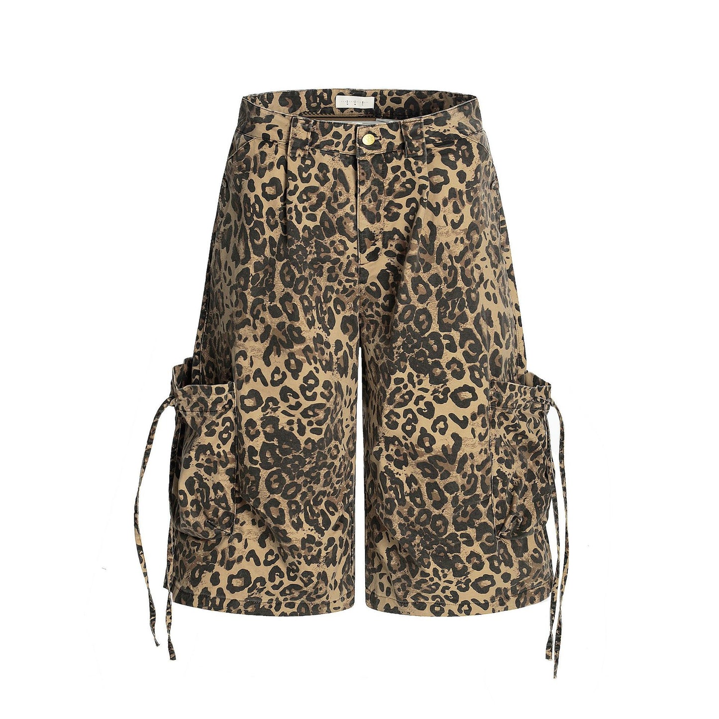 11KN American Vintage Leopard Print Loose Straight Cropped Pants